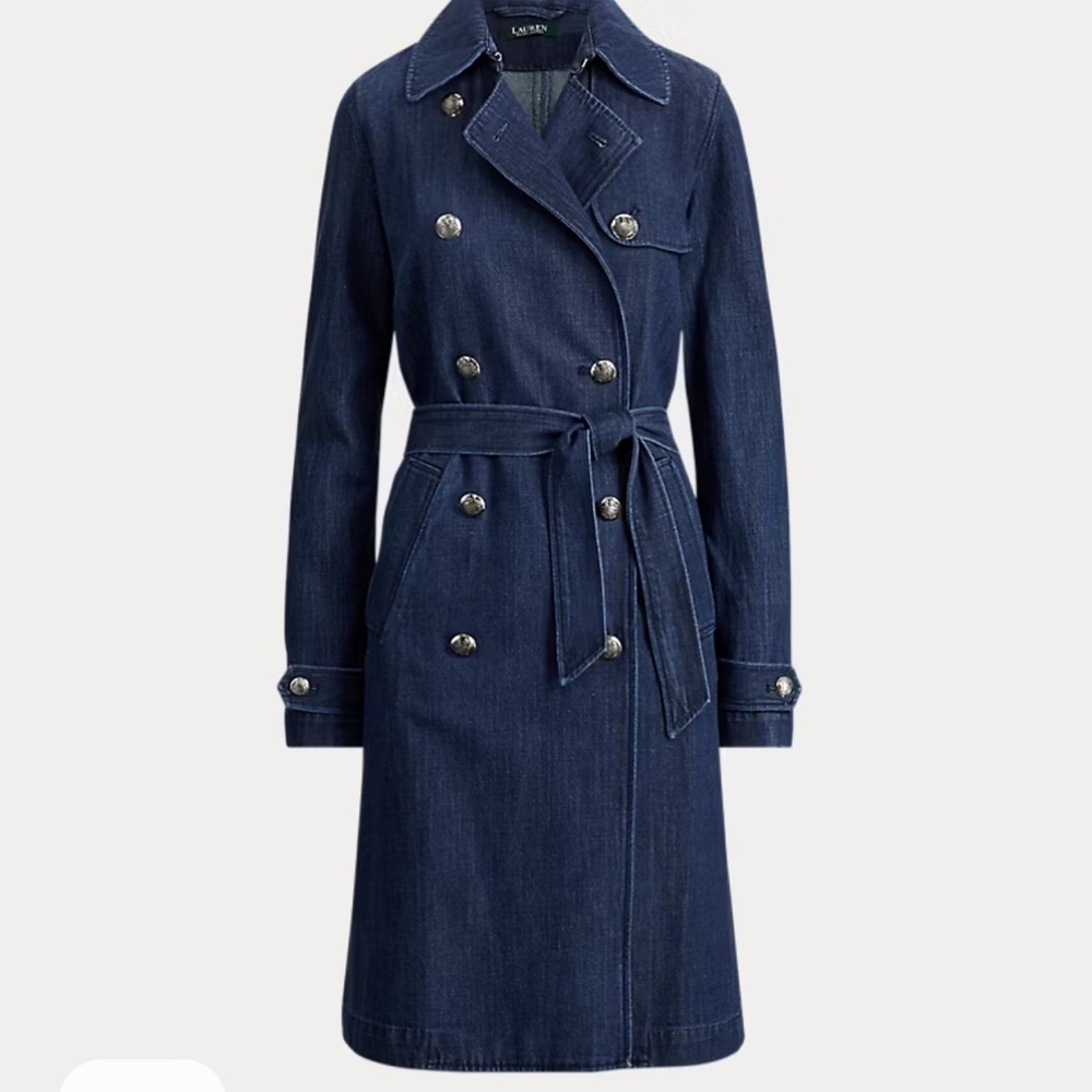 Ralph Lauren Belted Denim Trench Coat size 8 sold out - Picture 1 of 9
